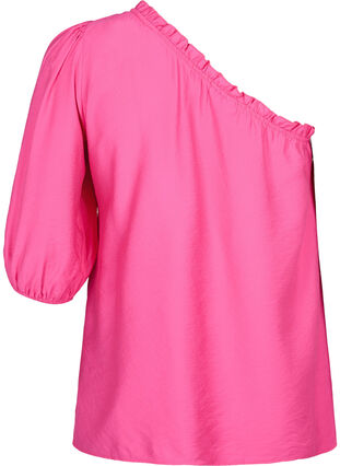blouse à une épaule en viscose, Fuchsia Purple, Packshot image number 1