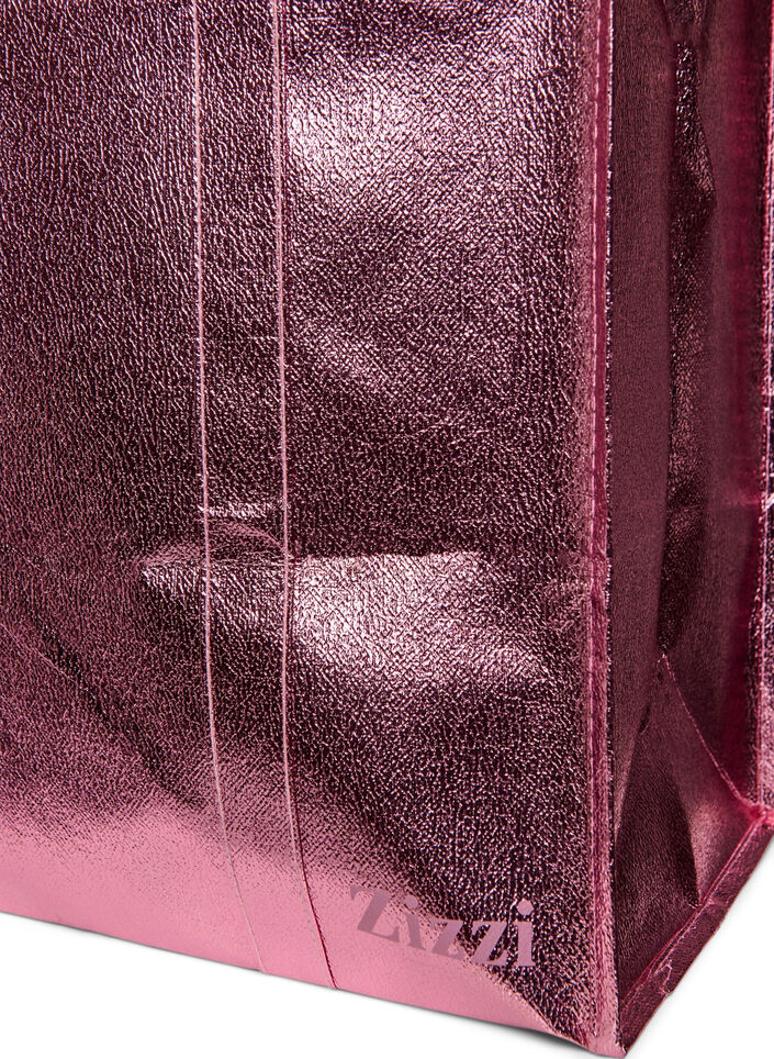 Sac de magasinage avec fermeture &eacute;clair, Rose, Packshot image number 2