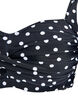 Gewatteerde bikinitop met print, Zwart, Packshot image number 2