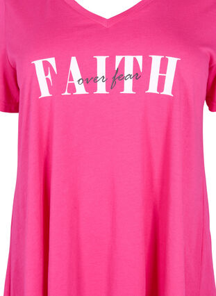 Katoenen t-shirt met korte mouwen, Shocking Pink FAITH, Packshot image number 2