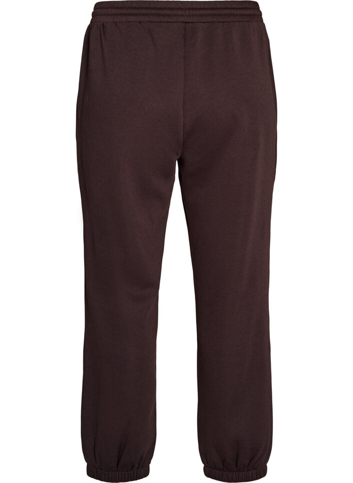 Sweatpants met hoge taille en trekkoord, Bruin, Packshot image number 1