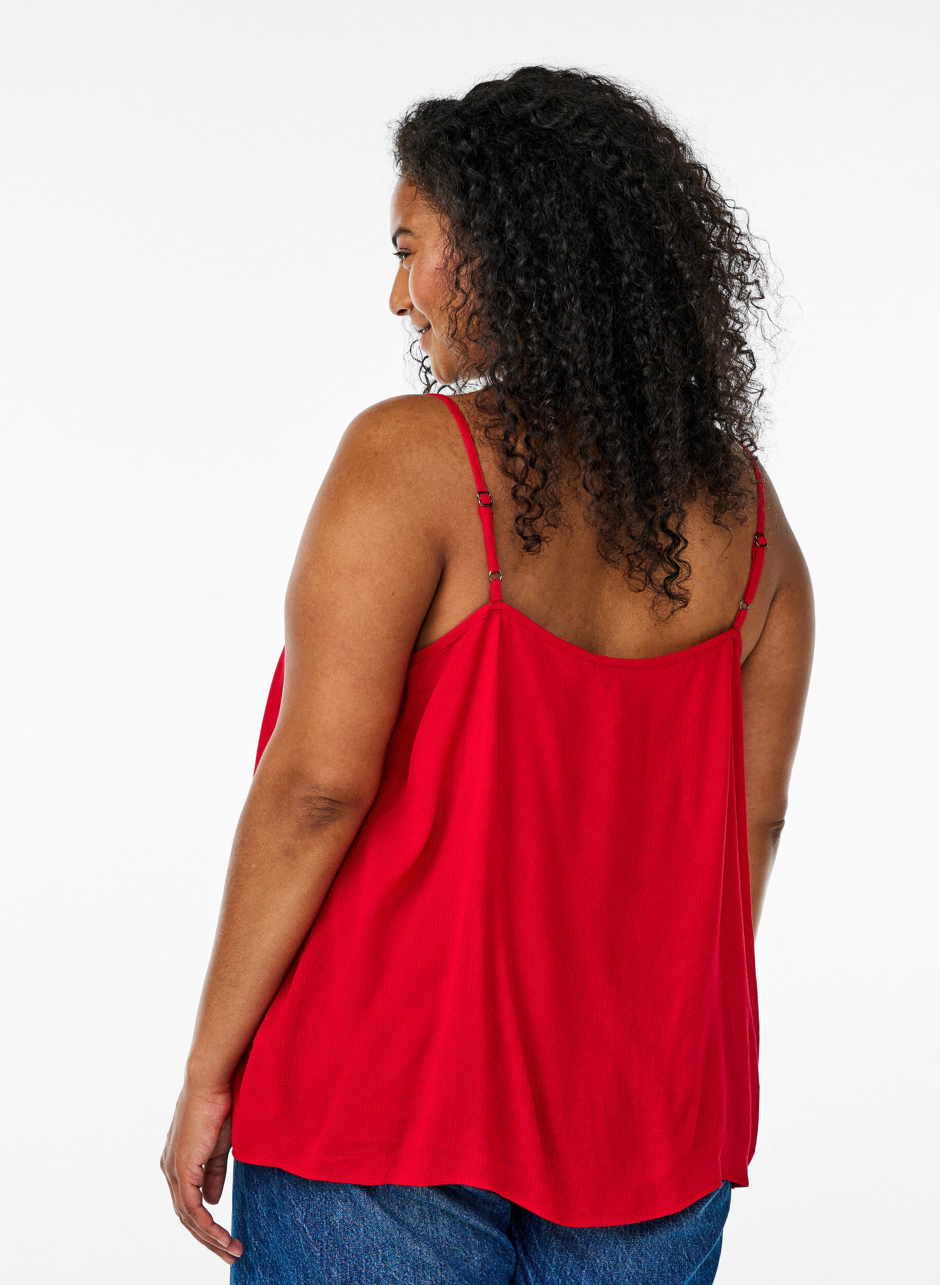 ZizziTop &agrave; bretelles en viscose, Rouge, Model image number 2