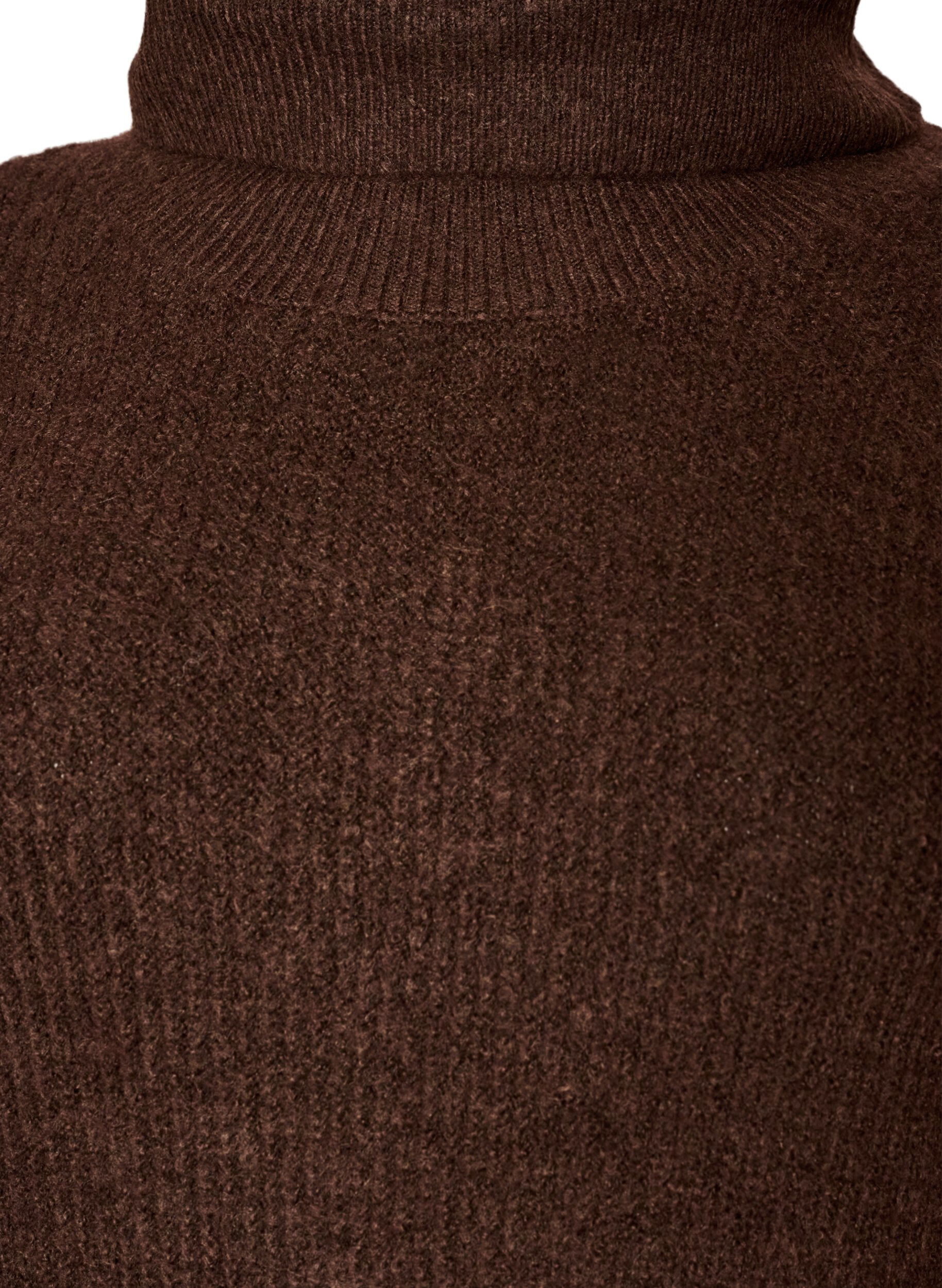 ZizziRobe en maille &agrave; col roul&eacute;, Marron, Packshot image number 2