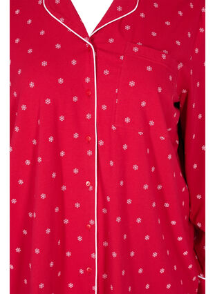 Katoenen pyjama blouse met print, Tango Red AOP, Packshot image number 2