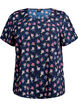 Blouse met korte mouwen en textuur, Blauw, Packshot image number 0