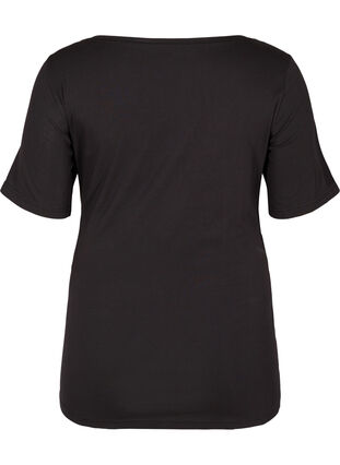 Zwangerschap t-shirt met korte mouwen in katoen, Black, Packshot image number 1