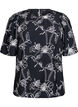 Blouse met korte mouwen en geborduurd patroon, Zwart, Packshot image number 0