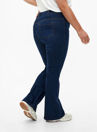 Jeans bootcut Ellen à taille haute, Dark Blue, Model image number 2
