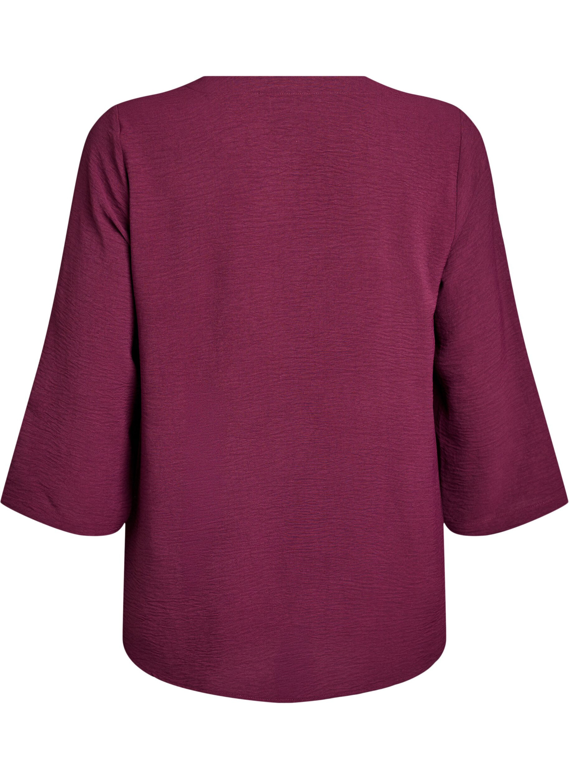 ZizziBlouse met 3/4 mouwen, Donker Bordeaux, Packshot image number 1