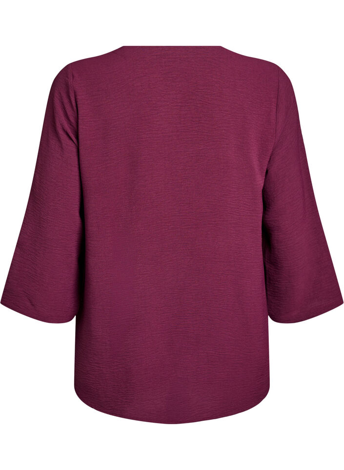Blouse met 3/4 mouwen, Donker Bordeaux, Packshot image number 1