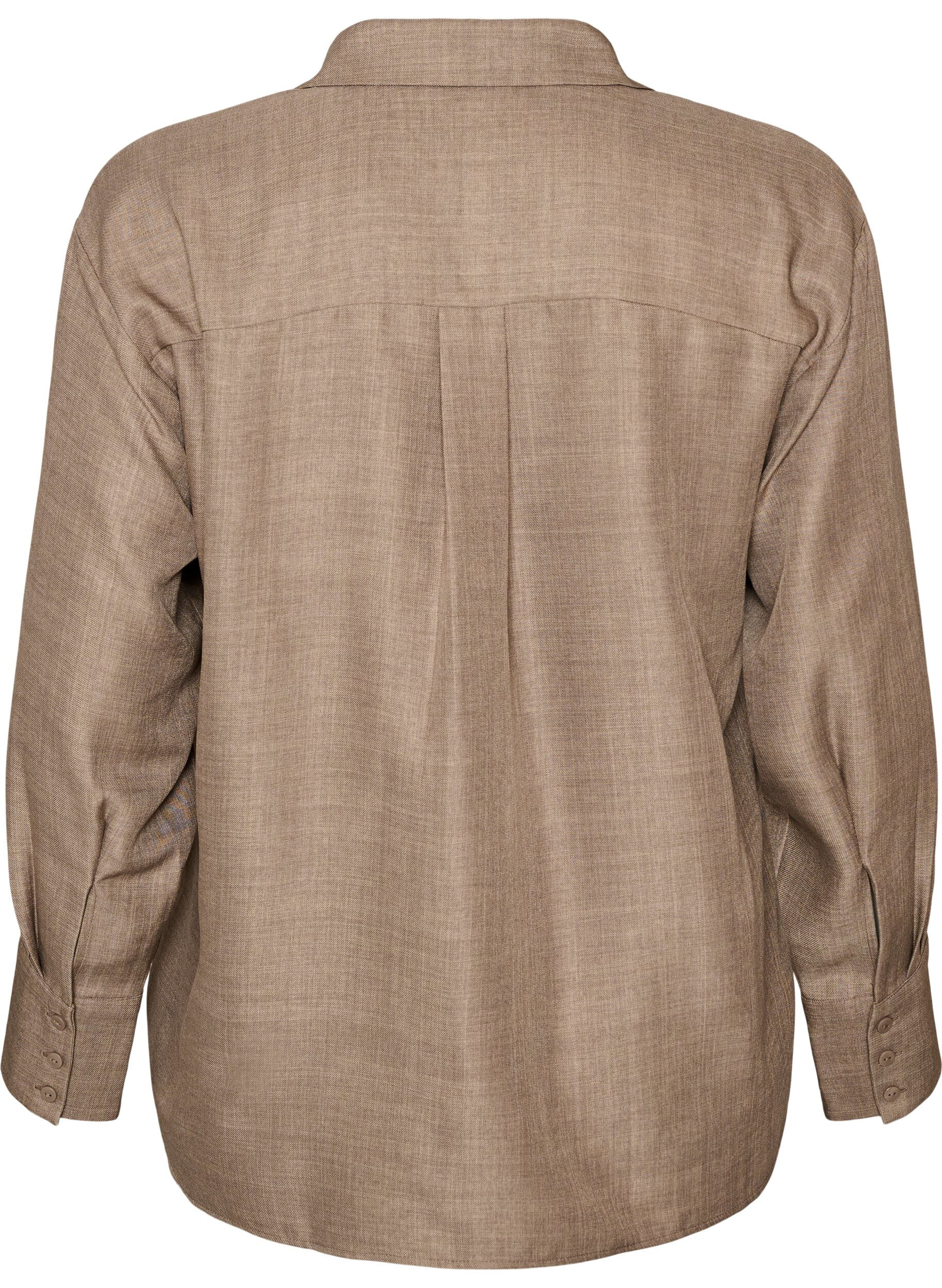 ZizziChemise ample avec col en V, Marron, Packshot image number 1