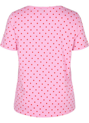 Katoen stipjes t-shirt, Prism Pink W. Dot, Packshot image number 1