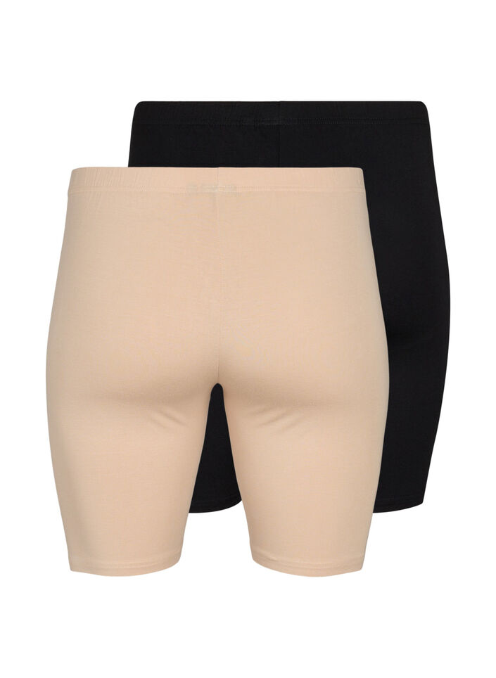 2-pack viscose fietsbroek, Beige, Packshot image number 1