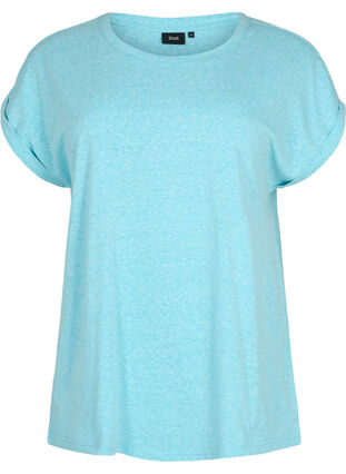 T-shirt mélangé à manches courtes, Blue Atoll Mél, Packshot image number 0