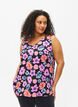 Top floral avec col en V, Black Big Flower AOP, Model image number 0