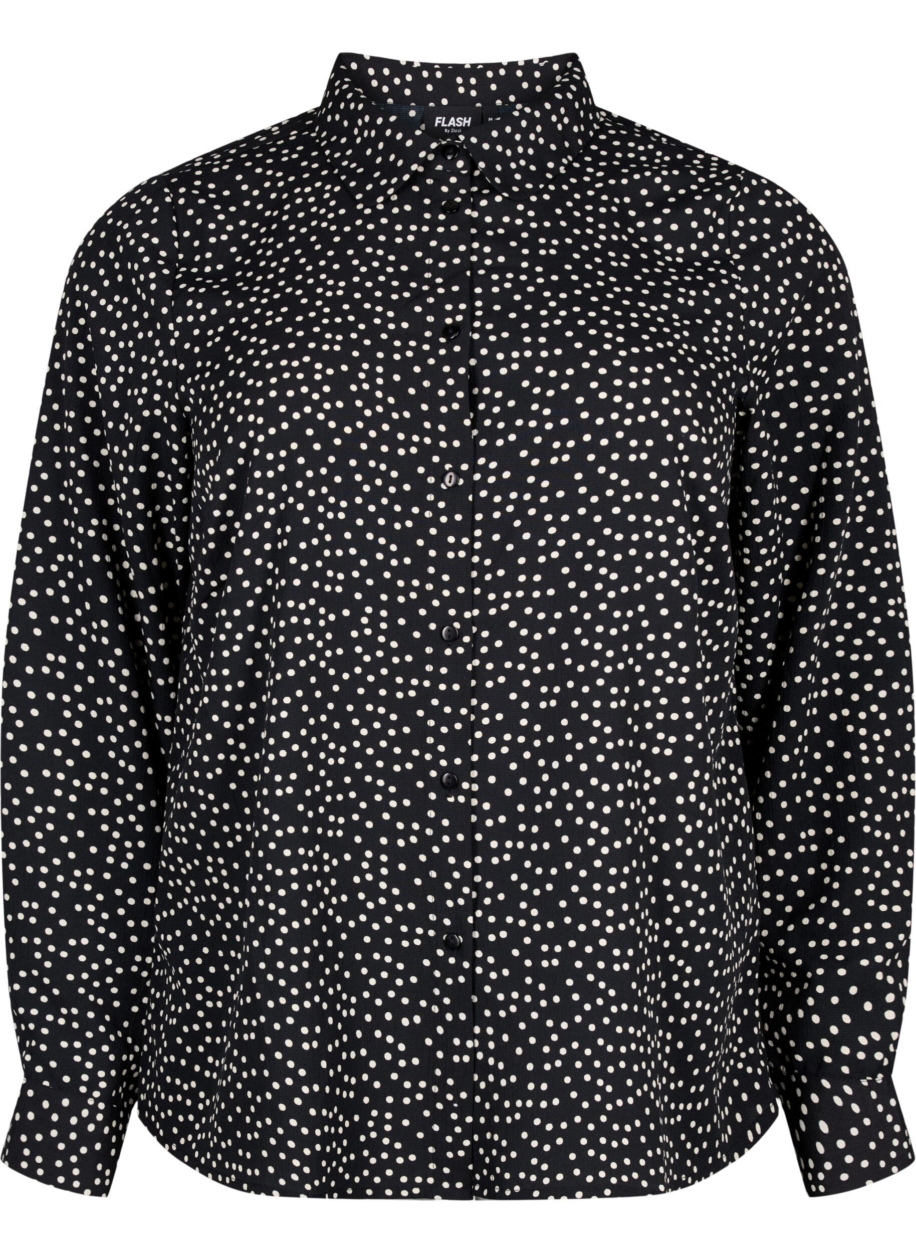 Zizzi FLASH - Chemise &agrave; pois, Black White Dot, Packshot image number 0