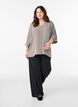Shirtblouse met V-hals en 3/4 mouwen, Beige, Model image number 1