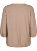 Blouse met textuur en 3/4 mouwen, Bruin, Packshot image number 1