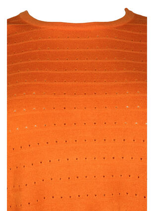 Blouse en maille texturée à col rond, Vibrant Orange, Packshot image number 2