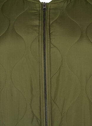 Lange gevoerde jas met zakken en rits, Winter Moss, Packshot image number 2