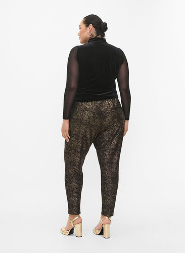  Pantalon Maddison couleur or avec poches, Black w. Gold, Model image number 1