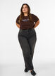 T-shirt van biologisch katoen met print, Bruin, Model image number 1