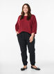 Pull c&ocirc;tel&eacute; &agrave; manches 3/4, Rouge, Model image number 1