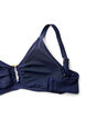 Bikinitop met textuur en goudkleurig detail, Blauw, Packshot image number 3