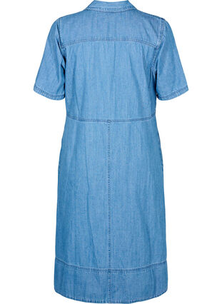 Robe chemise en denim à manches courtes, Light Blue Denim, Packshot image number 1