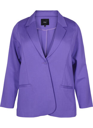 Blazer simple avec bouton et poches décoratives, Ultra Violet, Packshot image number 0
