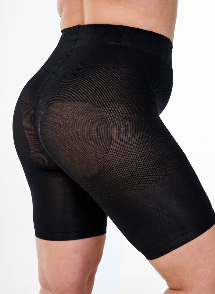 2-pack push-up shorts in 60 denier met shaping effect, Zwart, Packshot image number 3