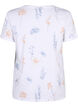 T-shirt en coton biologique avec imprimé floral, White W. Blue flower, Packshot image number 1