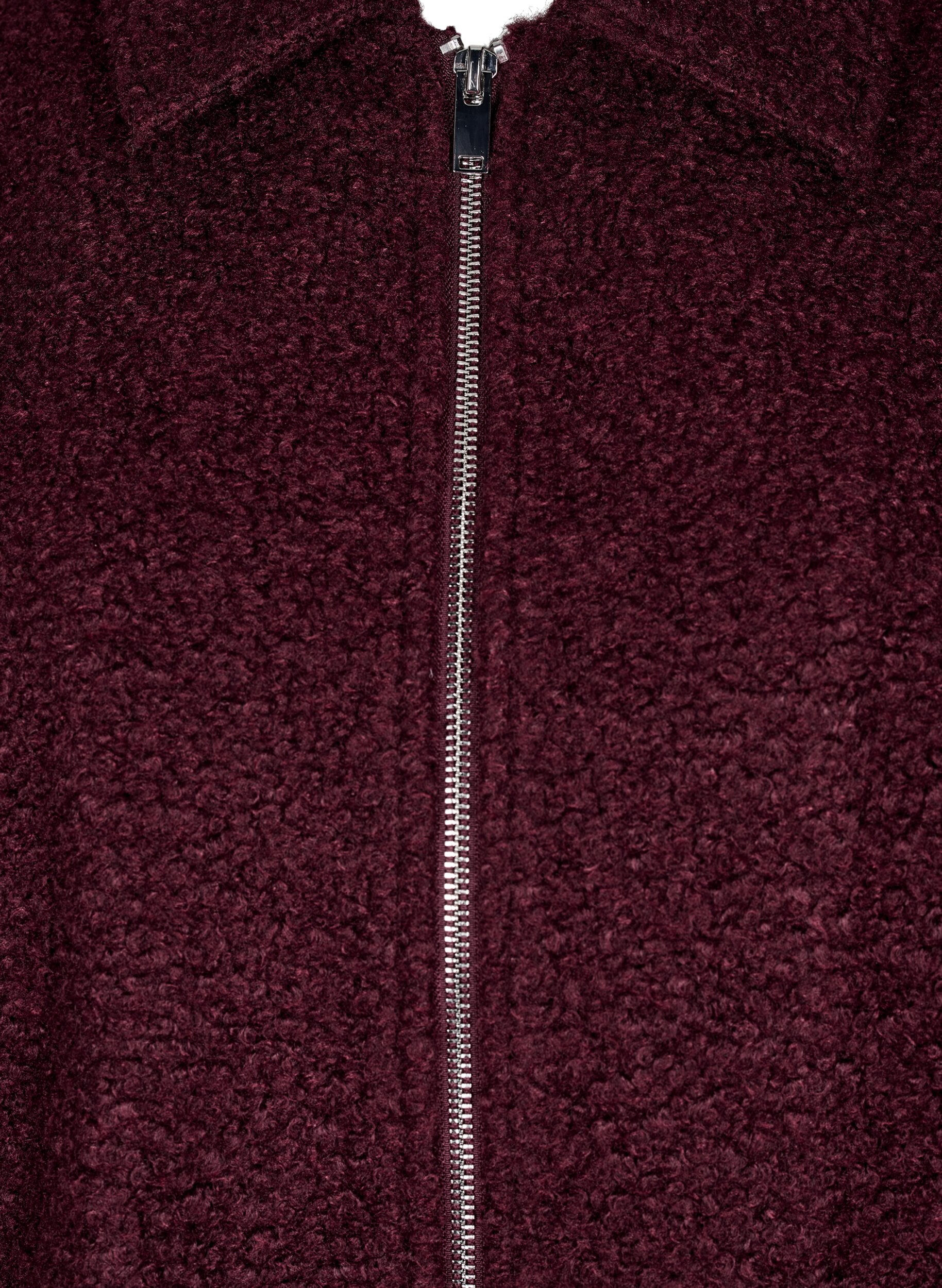 ZizziKort jasje met rits, Donker Bordeaux, Packshot image number 2