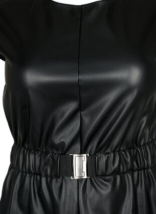 Robe courte aspect cuir, Black, Packshot image number 2