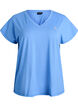 Losvallend trainings-T-shirt met V-hals, Blauw, Packshot image number 0
