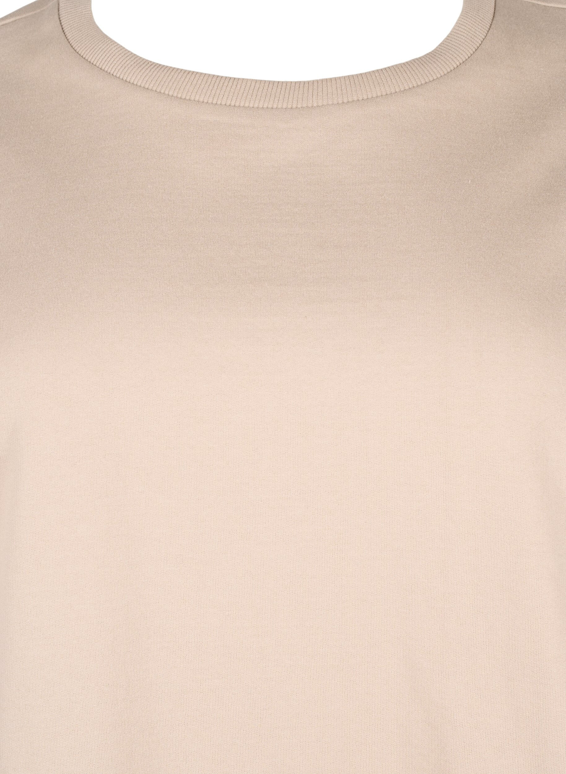 Zizzi Sweatshirt &agrave; col rond, Simply Taupe, Packshot image number 2