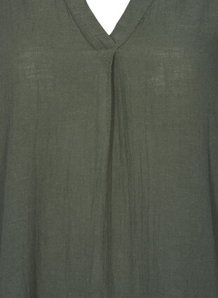 Katoenen tuniek met V-hals, Thyme, Packshot image number 2