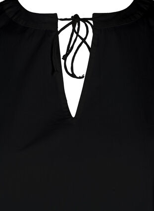  Robe courte en coton coupe trapèze, Black, Packshot image number 2