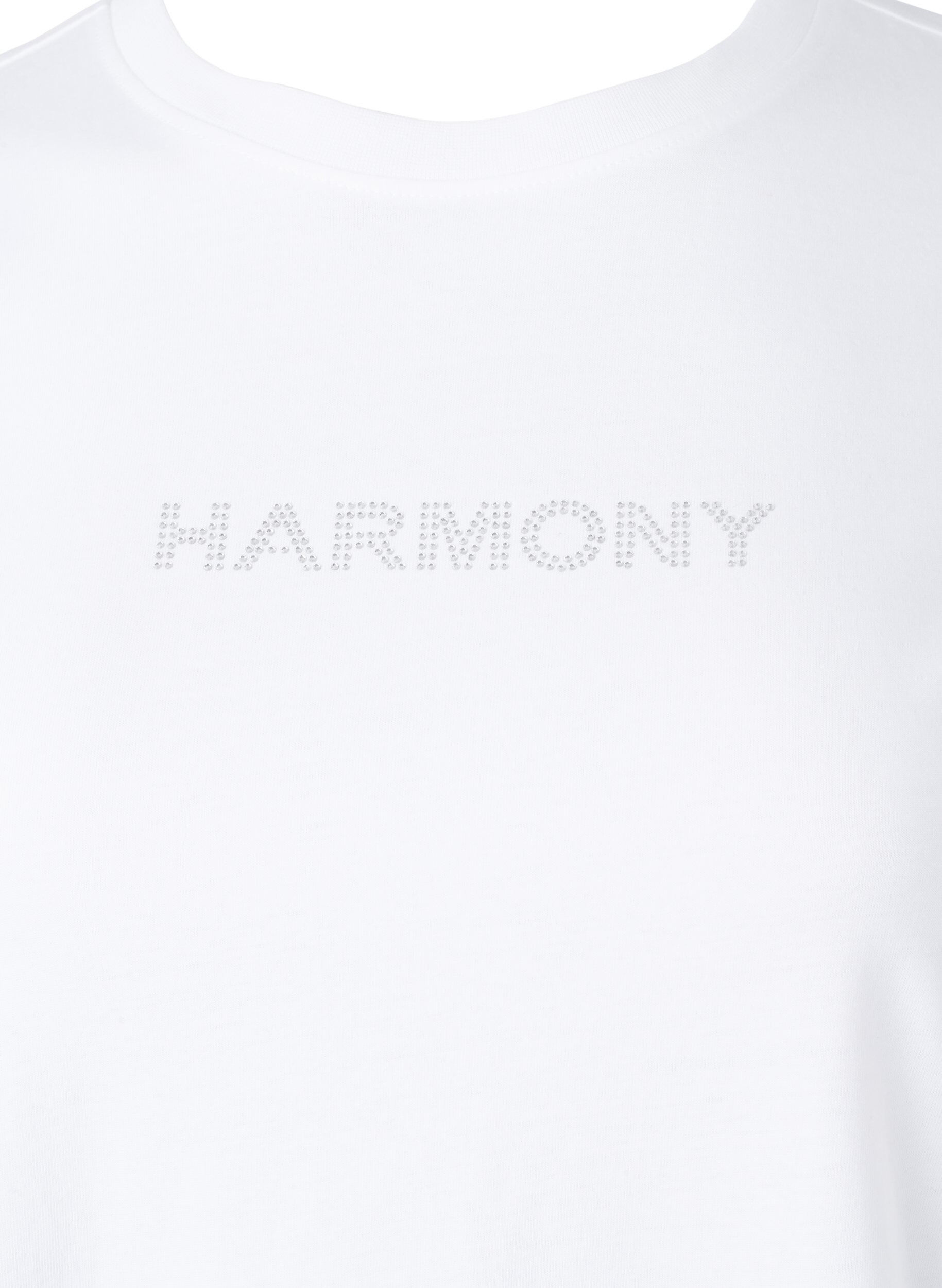 ZizziT-shirt van biologisch katoen met tekst, White HARMONY, Packshot image number 2