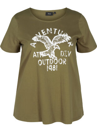 Katoenen t-shirt met print, Ivy Green, Packshot image number 0