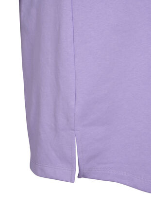 Sweaterjurk met korte mouwen en splitjes, Lavender, Packshot image number 3