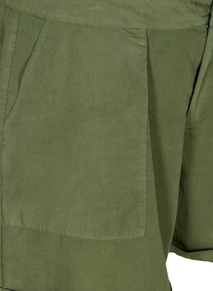 Short ample en lyocell avec poches, Kaki Green, Packshot image number 2