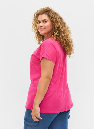 T-shirt ample à manches courtes en coton, Beetroot Pur Faith, Model image number 1