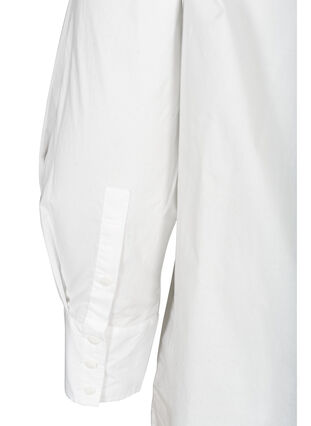 Chemise longue en coton avec poches poitrine, Bright White, Packshot image number 3