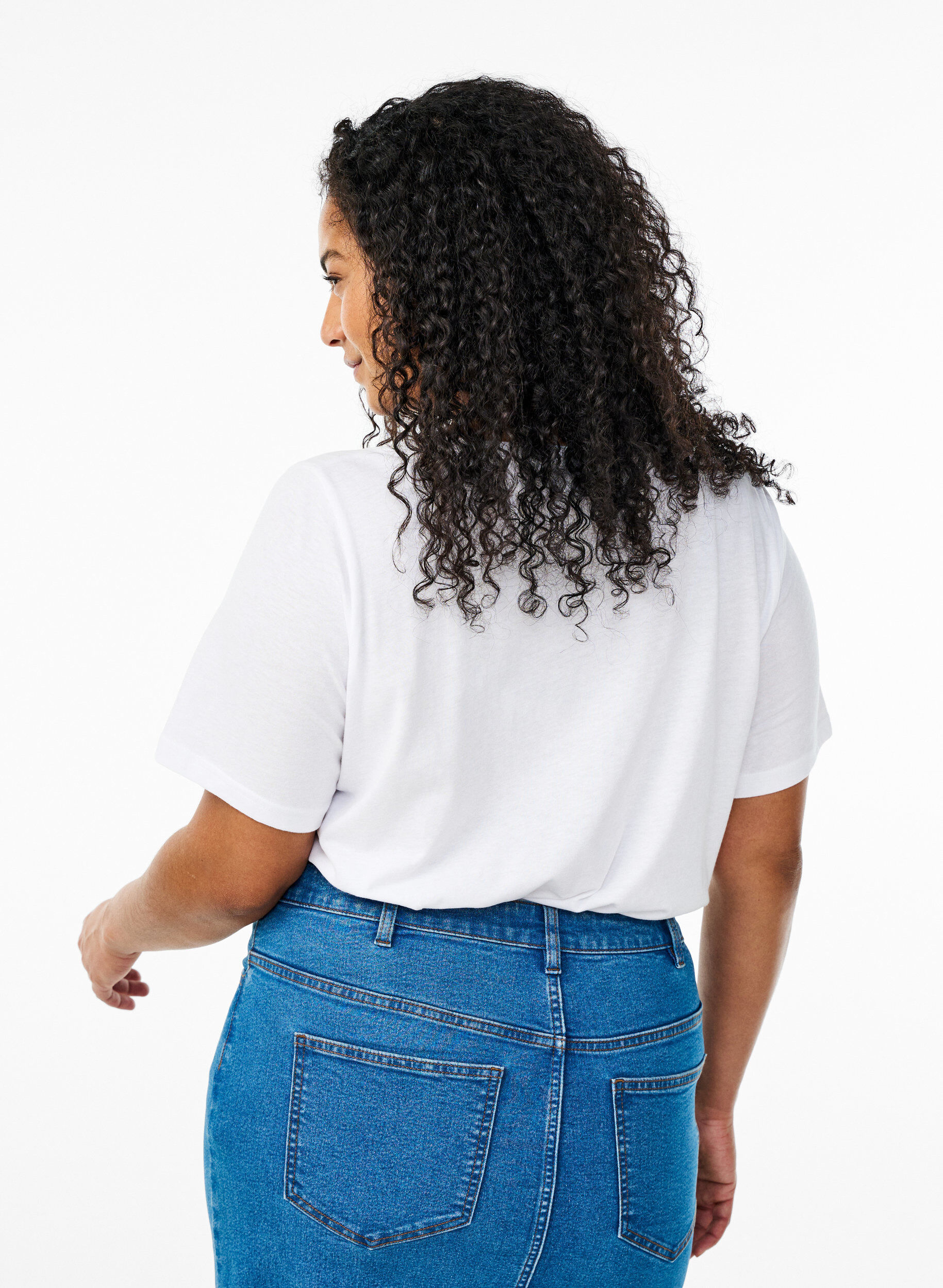 Zizzi2-pack T-shirts met V-hals, Zwart, Model image number 2