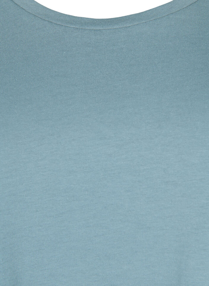 T-shirt met korte mouwen van katoenmix, Blauw, Packshot image number 2