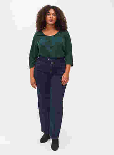 Katoenen blouse met 3/4 mouwen, Scarab, Model image number 2