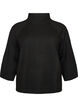 Gebreide blouse van een viscosemix met col, Zwart, Packshot image number 0