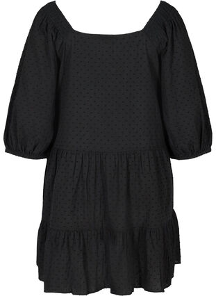 Robe à manches 3/4 et forme trapèze , Black, Packshot image number 1