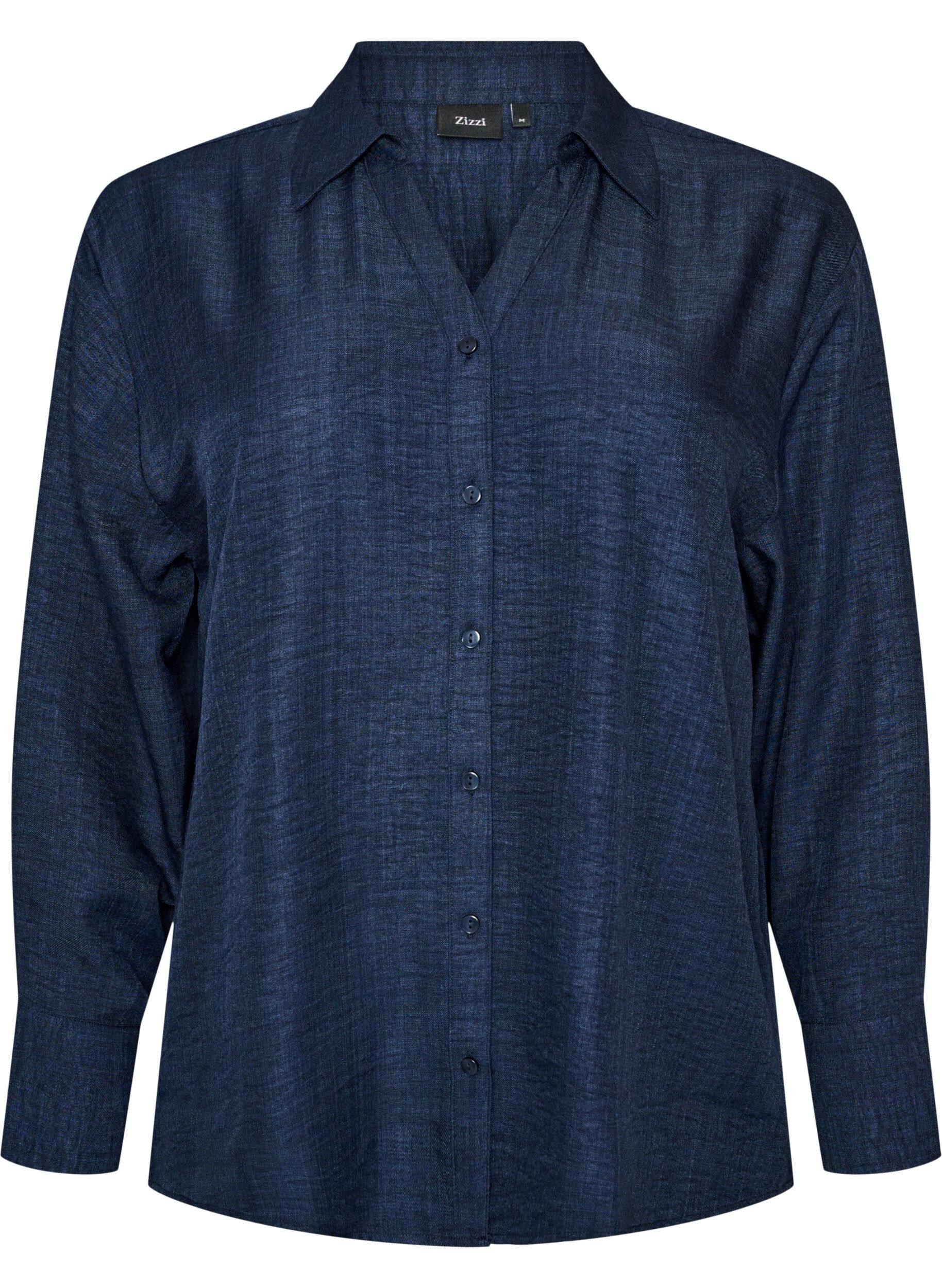 ZizziChemise ample avec col en V, Bleu, Packshot image number 0